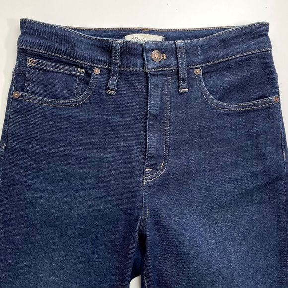 Madewell Curvy High-Rise Skinny Jean Tencel Stretch Orland Wash Dark Blue 27 - Picture 3 of 10
